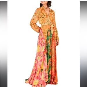 FARM Rio Tropical Mixed PRINT Maxi Dress Size Medium